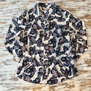Tucker for Target Butterfly Cream and Blue Patterned Shirt